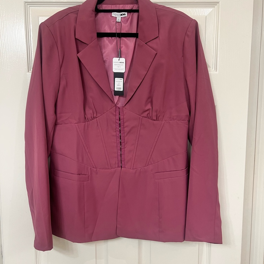 Fashion nova Women's Rose pink mauve suit set